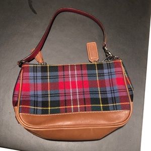 ‼️SALE‼️ COACH Plaid Purse with Leather Accents